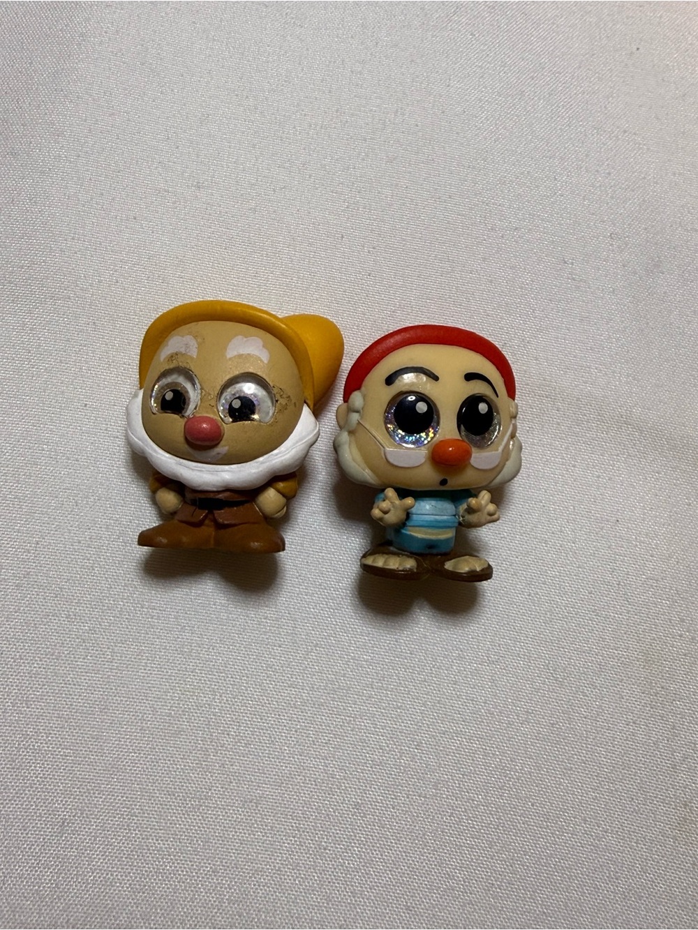 Disney Small Collectible Figures in Yellow and Red - Pair